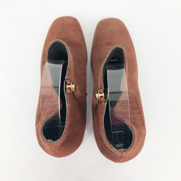 Aquatalia Womens Chelsea Boots 7.5 Brown Heeled Square Toe Suede Leather NWOB - Picture 7 of 10